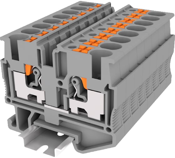 Клемма SUPU мини TP 1-1 проходная, Push-in, сечение 2,5 мм. кв., DIN 15, серая 150 шт TPM2.5-2-GY 1