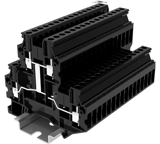 Клемма SUPU TU 2-уровневая, винтовая, сечение 2,5 мм. кв., черная 100 шт TUD2.5-2-PV 1