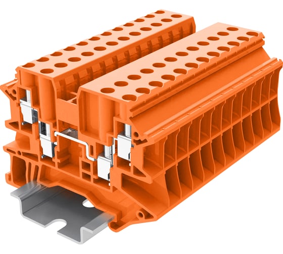 Клемма SUPU TU 2-2 винтовая, сечение 4 мм. кв., оранжевая 50 шт TU4-4-OG 1