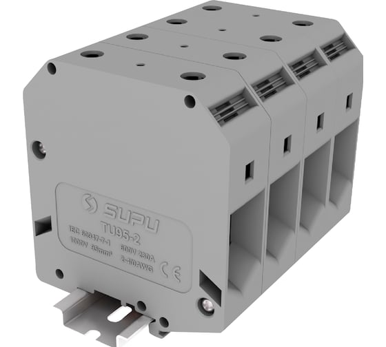 Клемма SUPU TU 1-1 винтовая, сечение 95 мм. кв., серая 10 шт TU95-2-GY 1