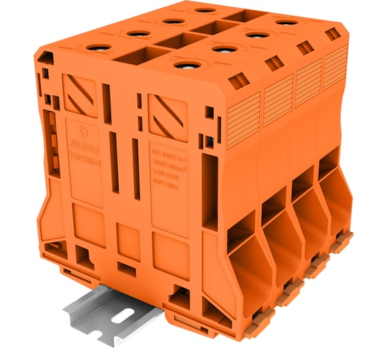 Клемма SUPU сильноточная TP 1-1 проходная Push-in, сечение 95 мм. кв., оранжевая 5 шт TAPO95-2-OG 1