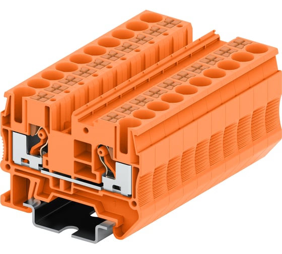 Клемма SUPU TP 1-1 проходная, Push-in, сечение 6 мм. кв., оранжевая 50 шт TP6-2-OG 1