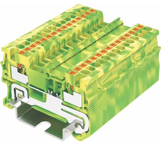 Клемма SUPU TP 1-1 земля, Push-in, сечение 1,5 мм. кв., желто-зеленая 200 шт TP1.5-2-PE 1