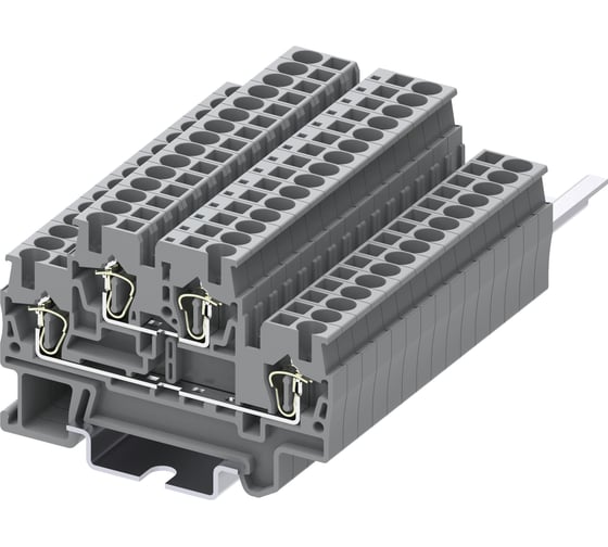 Клемма SUPU TC 2-уровневая, проходная, сечение 2,5 мм. кв., серая 100 шт TCD2.5-2-GY 1