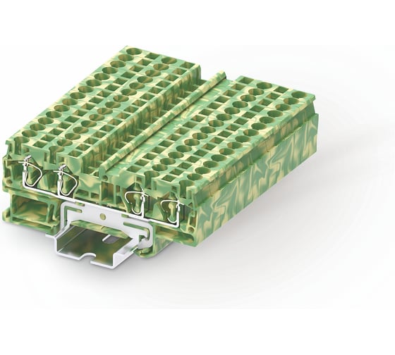 Клемма SUPU TC 2-2 земля, сечение 4 мм. кв., желто-зеленая 50 шт TC4-4-PE 1