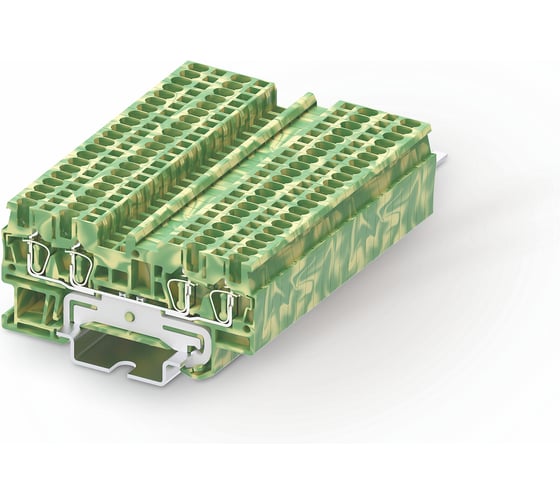 Клемма SUPU TC 2-2 земля, пружинная, сечение 1,5 мм. кв., желто-зеленая 100 шт TC1.5-4-PE 1
