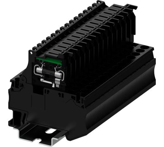 Клемма SUPU TC пружинная, с предохранителем со светодиодом 220VAC/VDC, сечение 4 мм. кв., черная 100 шт TC4-FUSELED220-BK 1