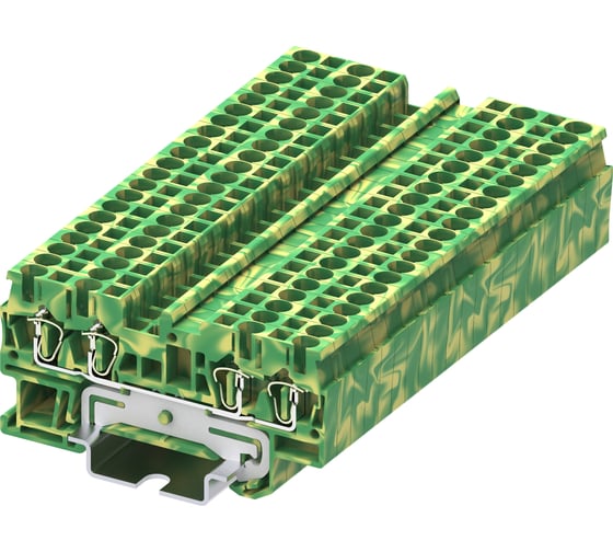 Клемма SUPU TC 2-2 земля, сечение 2,5 мм. кв., желто-зеленая 100 шт TC2.5-4-PE 1
