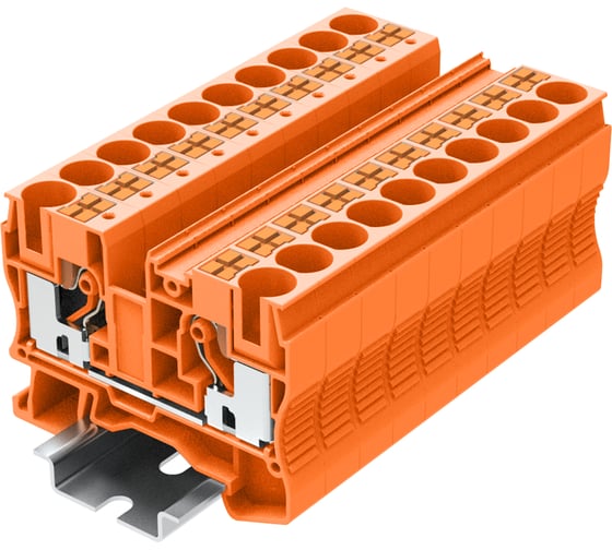 Клемма SUPU TP 1-1 проходная, Push-in, сечение 10 мм. кв., оранжевая 50 шт TP10-2-OG 1