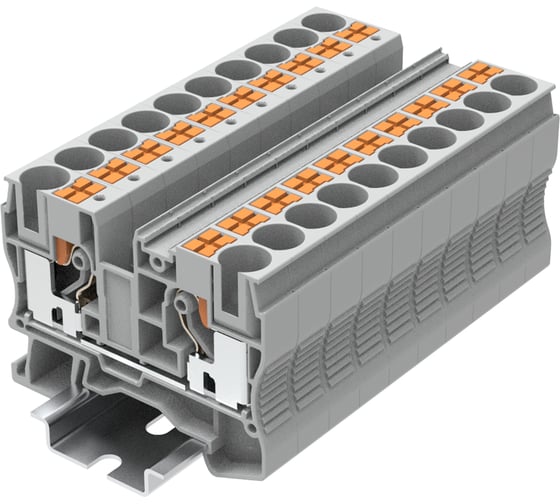 Клемма SUPU TP 1-1 проходная, Push-in, сечение 10 мм. кв., серая 50 шт TP10-2-GY 1