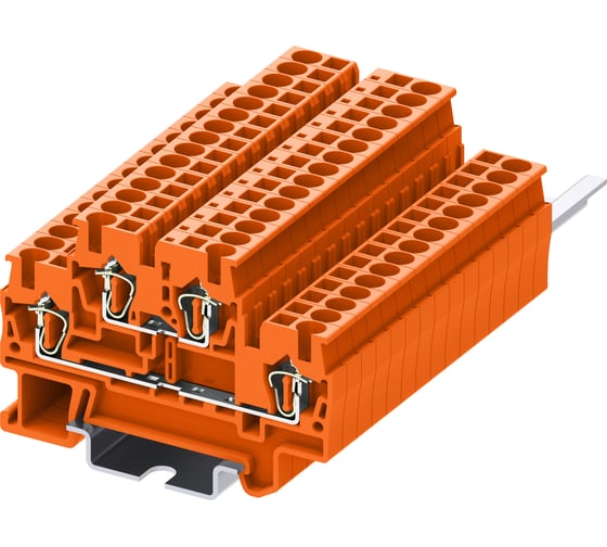 Клемма SUPU TC 2-уровневая, пружинная, 2,5 мм. кв., оранжевая 100 шт TCD2.5-2-OG 1