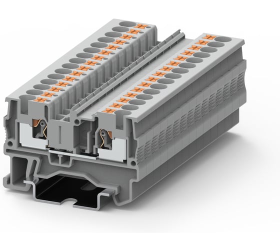 Клемма SUPU TP 1-1 проходная, Push-in, сечение 4 мм. кв., серая 100 шт TP4-2-GY 1