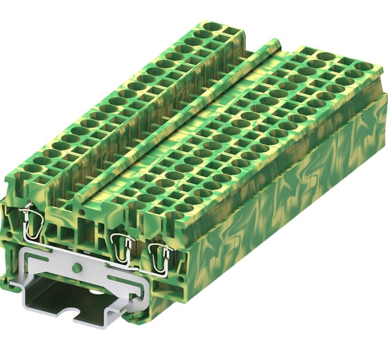 Клемма SUPU TC 1-2 земля, сечение 2,5 мм. кв., желто-зеленая 100 шт TC2.5-3-PE 1