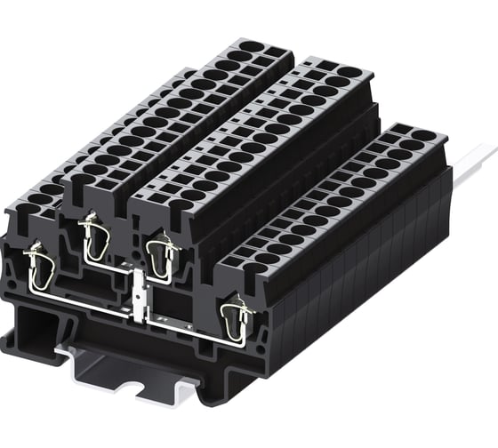 Клемма SUPU TC 2-уровневая, с перемычкой, сечение 2,5 мм. кв., черная 100 шт TCD2.5-2-PV 1