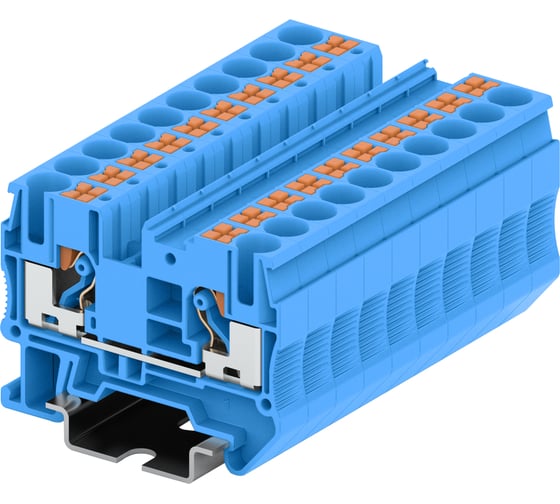 Клемма SUPU TP 1-1 проходная, Push-in, сечение 6 мм. кв., синяя 50 шт TP6-2-BU 1