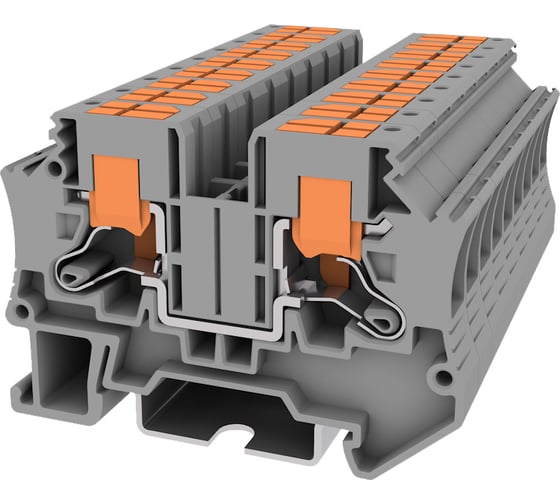 Клемма SUPU TP 1-1 проходная, с боковой вводом провода, Push-in, сечение 6 мм. кв., серая 150 шт TPV6-2-GY 1