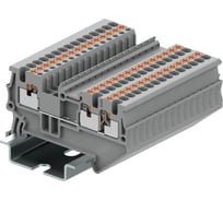 Клемма SUPU TP 1-2 проходная, Push-in, сечение 1,5 мм. кв., серая 100 шт TP1.5-3-GY