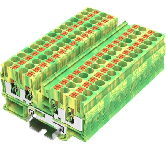 Клемма SUPU TP 2-2 земля, Push-in, сечение 6 мм. кв., желто-зеленая 50 шт TP6-4-PE 1