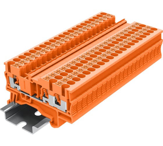 Клемма SUPU TP 1-2 проходная, Push-in, сечение 2,5 мм. кв., оранжевая 100 шт TP2.5-3-OG 1