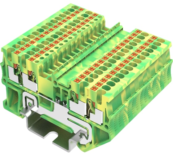 Клемма SUPU TP 2-2 земля, Push-in, сечение 1,5 мм. кв., желто-зеленая 150 шт TP1.5-4-PE 1