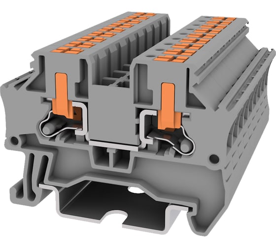 Клемма SUPU TP 1-1 проходная, с боковой вводом провода, Push-in, сечение 4 мм. кв., серая 150 шт TPV4-2-GY 1