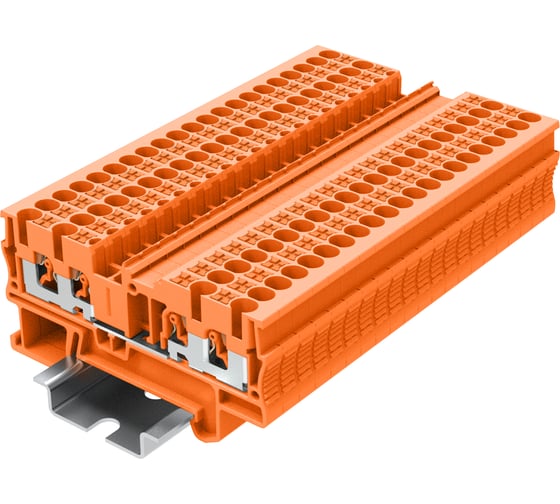 Клемма SUPU TP 2-2 проходная, Push-in, сечение 2,5 мм. кв., оранжевая 100 шт TP2.5-4-OG 1