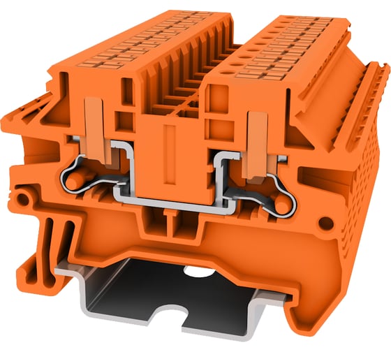 Клемма SUPU TP 1-1 проходная, с боковой вводом провода, Push-in, сечение 2,5 мм. кв., оранжевая 150 шт TPV2.5-2-OG 1