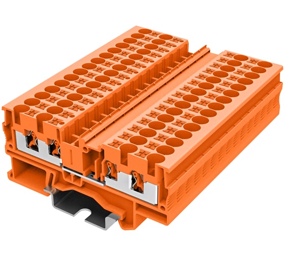 Клемма SUPU TP 2-2 проходная, Push-in, сечение 4 мм. кв., оранжевая 50 шт TP4-4-OG 1