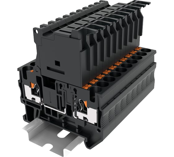 Клемма SUPU TP 1-1 с держателем предохранителя 5х20, 4 мм. кв., черная 100 шт TP4-HESI(5x20)-BK 1