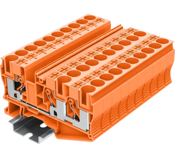Клемма SUPU TP 1-2 проходная, Push-in, сечение 10 мм. кв., оранжевая 25 шт TP10-3-OG 1