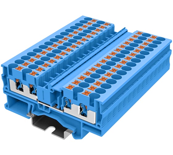 Клемма SUPU TP 2-2 проходная, Push-in, сечение 4 мм. кв., синяя 50 шт TP4-4-BU 1