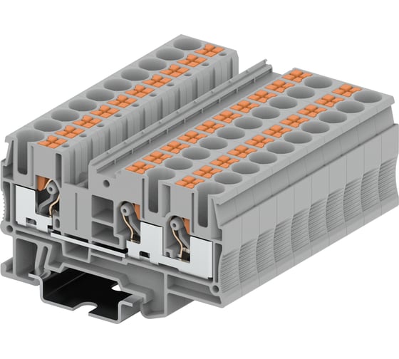 Клемма SUPU TP 1-2 проходная, Push-in, сечение 6 мм. кв., серая 50 шт TP6-3-GY 1