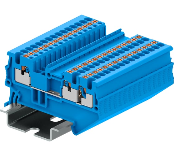 Клемма SUPU TP 1-2 проходная, Push-in, сечение 1,5 мм. кв., синяя 150 шт TP1.5-3-BU 1