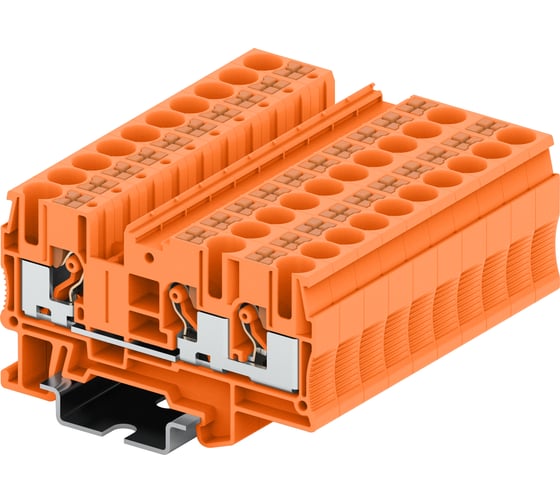 Клемма SUPU TP 1-2 проходная, Push-in, сечение 6 мм. кв., оранжевая 50 шт TP6-3-OG 1
