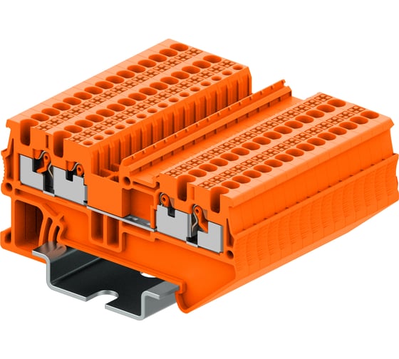 Клемма SUPU TP 2-2 проходная, Push-in, сечение 1,5 мм. кв., оранжевая 150 шт TP1.5-4-OG 1