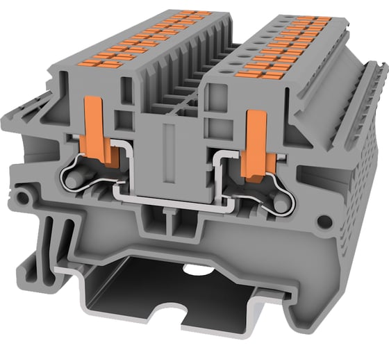 Клемма SUPU TP 1-1 проходная, с боковой вводом провода, Push-in, сечение 2,5 мм. кв., серая 150 шт TPV2.5-2-GY 1