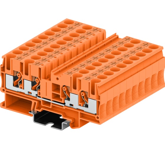 Клемма SUPU TP 2-2 проходная, Push-in, сечение 6 мм. кв., оранжевая 50 шт TP6-4-OG 1