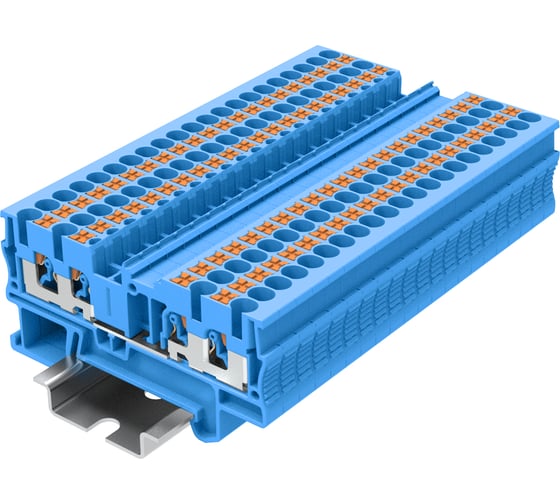 Клемма SUPU TP 2-2 проходная, Push-in, сечение 2,5 мм. кв., синяя 100 шт TP2.5-4-BU 1