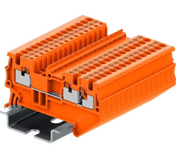 Клемма SUPU TP 1-2 проходная, Push-in, сечение 1,5 мм. кв., оранжевая 150 шт TP1.5-3-OG 1