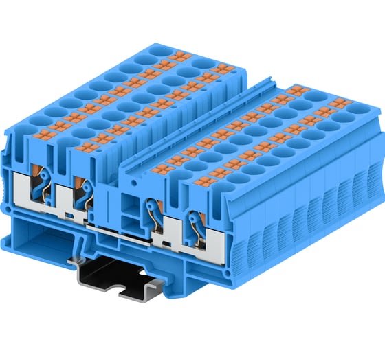 Клемма SUPU TP 2-2 проходная, Push-in, сечение 6 мм. кв., синяя 50 шт TP6-4-BU 1