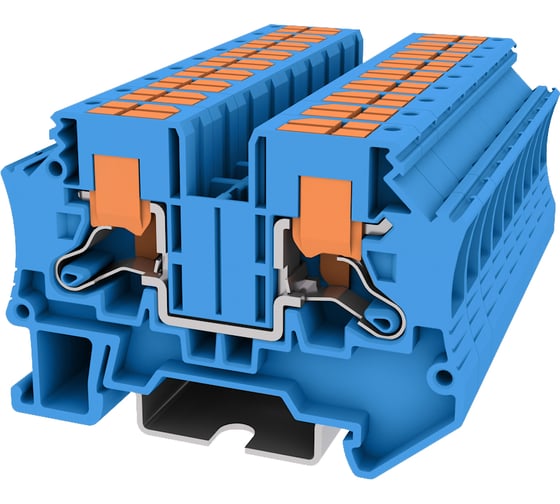 Клемма SUPU TP 1-1 проходная, с боковой вводом провода, Push-in, сечение 6 мм. кв., синяя 150 шт TPV6-2-BU 1