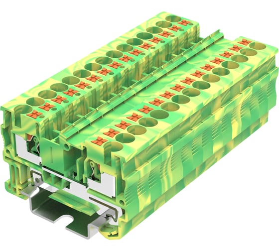 Клемма SUPU TP 2-2 земля, Push-in, сечение 4 мм. кв., желто-зеленая 100 шт TP4-2-PE 1
