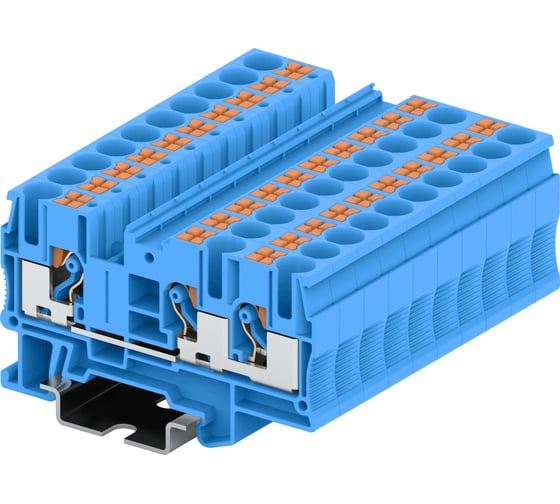 Клемма SUPU TP 1-2 проходная, Push-in, сечение 6 мм. кв., синяя 50 шт TP6-3-BU 1