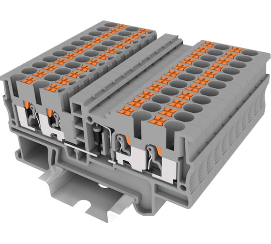Клемма SUPU TP 2-2 со встроенным диодом, Push-in, сечение 2,5 мм. кв., серая 100 шт TP2.5-4L/R-GY 1