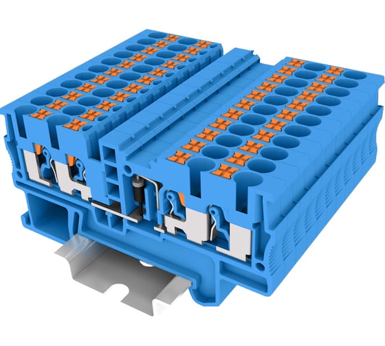 Клемма SUPU TP 2-2 со встроенным диодом, Push-in, сечение 2,5 мм. кв., синяя 100 шт TP2.5-4L/R-BU 1