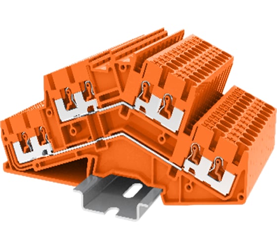 Клемма SUPU TP 2-уровневая, угловая, сечение 2,5 мм. кв., оранжевая 50 шт TPDS2.5-4-OG 1