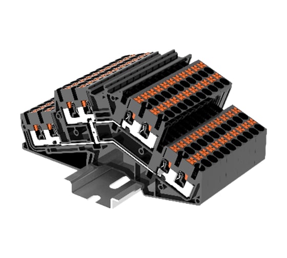 Клемма SUPU TP 2-уровневая, угловая, сечение 2,5 мм. кв., черная 25 шт TPDS2.5-4-PV 1