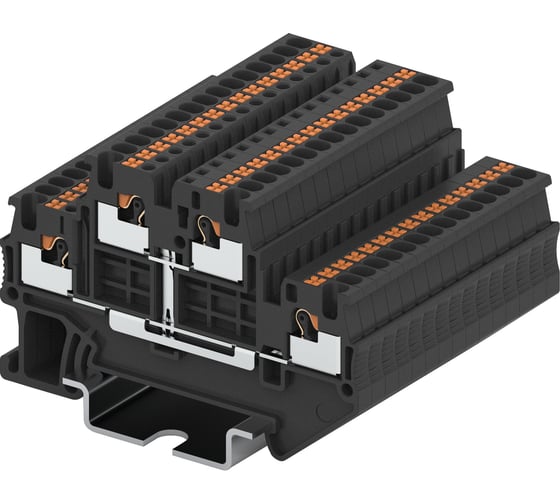 Клемма SUPU TP 2-уровневая, сечение 1,5 мм. кв., черная 100 шт TPD1.5-2-PV 1