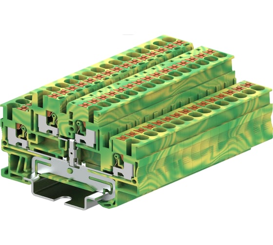 Клемма SUPU TP земля, 2-уровневая, сечение 1,5 мм. кв., желто-зеленая 100 шт TPD1.5-2-PE 1