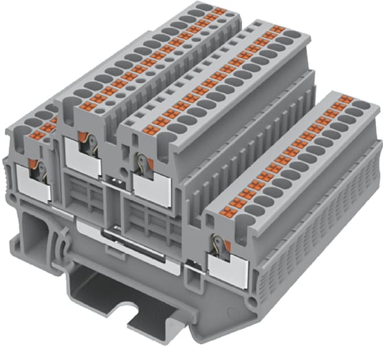 Клемма SUPU TP 2-уровневая, сечение 1,5 мм. кв., серая 100 шт TPD1.5-2-GY 1